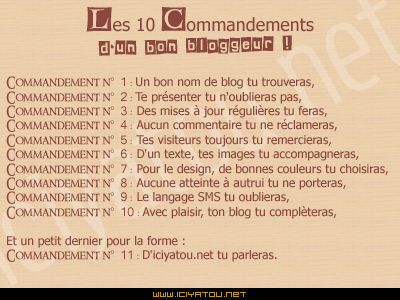 voilà les 10 commandements